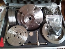 1"10 TPI thread 5.5"  4 Jaw Geared Scroll Wood Lathe Chuck 140mm box full set