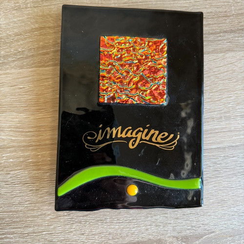 Imagine fused glass - "imagine",