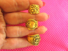 Gold flower spoon rings