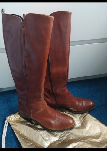 Bata brown leather knee - leather, high
