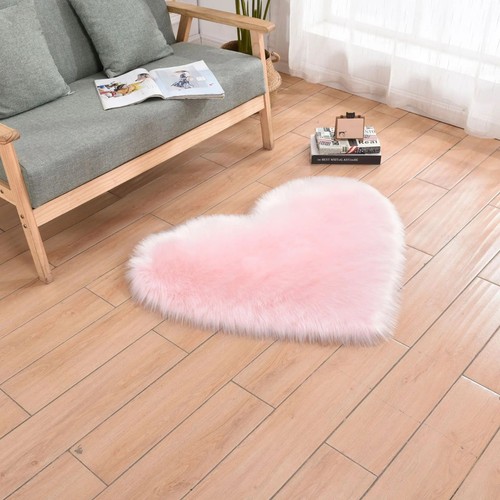 Furry heart shaped carpets - furry, heart-shaped