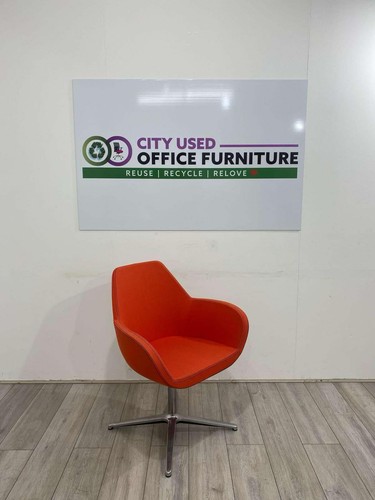 Tub chair red fabric chrome - chair,, fabric,