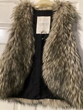 Ladies Gilet Body Warmer Size 10-12 Ralph Lauren Faux Fur