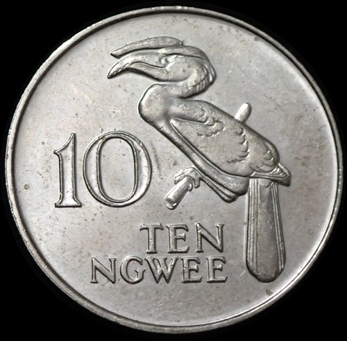 Zambia ngwee 1987 crowned - zambia,