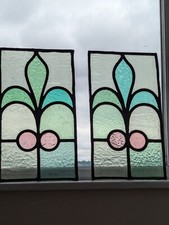 Decorative Victorian Stained Glass Window Panel
