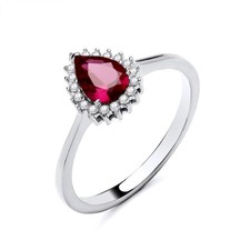 Sterling Silver simulated RUBY