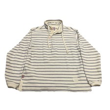 Deal Clothing Fisherman Smock Knit Sweater stripes 1/4 Zip Surfwear 90s Medium 