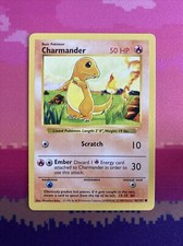 Pokemon Card Charmander Shadowless Base Set Common 46/102 Near Mint