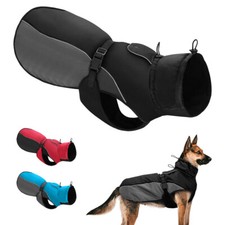 Dog Coats Waterproof with Harness Hole Reflective Jacket Fleece Lined Rottweiler