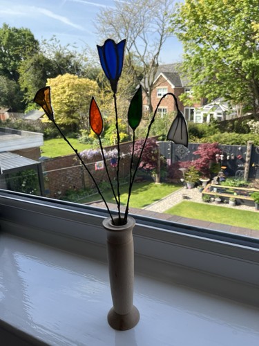 Stained glass flowers - flowers,