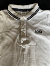 Hugo Boss White And Navy Boys Polo Shirt Size 4 102cm