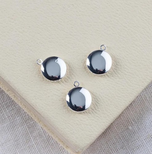 Silver mini round photo locket - round,
