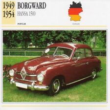 1949-1954 BORGWARD HANSA 1500 Classic Car Photograph / Information Maxi Card