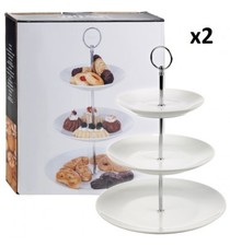 3 Tier Ceramic Round Display Cake Cupcake Stand Tea Wedding Food Platter Rack