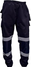Hi Viz Vis Jogging Bottoms Safety Work Trousers Sweat Pants Fleece Joggers S-5XL