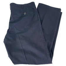 Meyer Brisbane Navy Blue Chinos Trousers W36 L32 (30) Mens Cotton Blend Straight