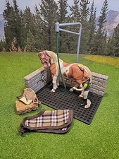 Schleich Horse Club Wash Area With Beautiful Papo Horse