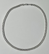 Sterling Silver 925 Curb Chain Necklace 20 Inch 51 cm Heavy Chunky 30 Grams