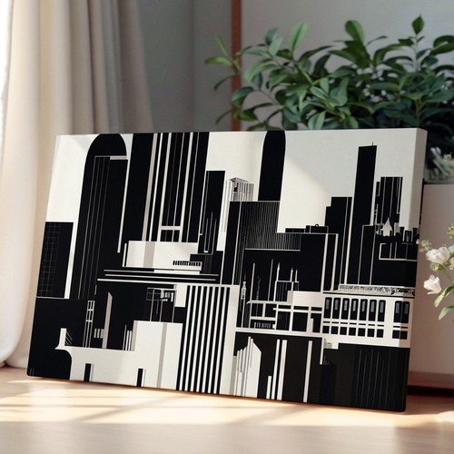 Art deco city skyline canvas - deco,