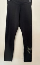 NIKE Black with gold sparkly  swish Girls Leggings Medium 137-146cm