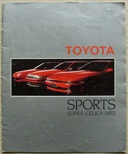 TOYOTA SPORTS SUPRA CELICA MR2 Car Sales Brochure c1987 #00000-90427-BR
