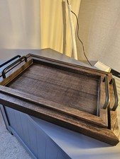 Stunning Set Of 2 Brown Wood