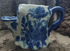 Pretty Blue And White Shaving Scuttle Mug Jug
