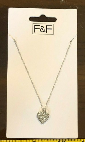 Necklace silver gem heart - necklace, cute