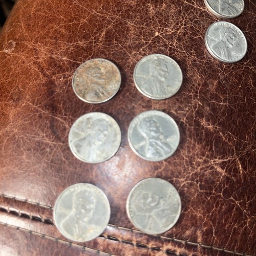 1943 steel pennies - steel, 2-s