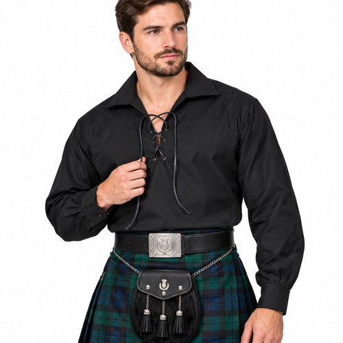 Black scottish jacobite - black,