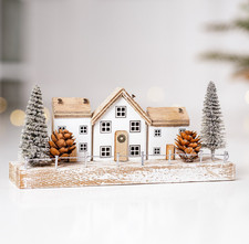 Christmas Wooden Village Scene