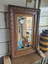 Beautiful Oak Framed Victorian Bevelled Edged “Gypsy” Mirror - Great Look 