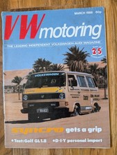 VW Motoring Magazine March 1986 Volkswagen Audi Golf GL Camper Test Beetle 