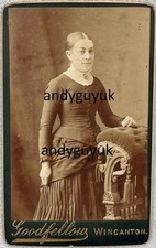 CDV LADY AT CHAIR IN DRESS BY