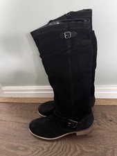 New next Black Forever Comfort® Suede Slouch Knee High Boots size 6