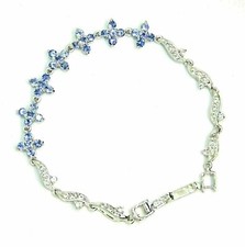 Silver Bracelet Blue Tanzanite
