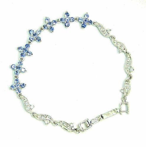 Silver bracelet blue tanzanite - silver,