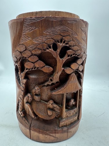 Vintage chinese carved bamboo - chinese,