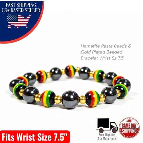 Hematite rasta beads - beads, &