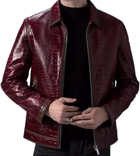 Men burgundy crocodile - men's,