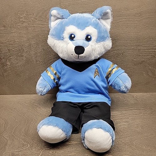 Build bear blue wolf - blue,
