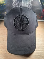 Stone Island Black Baseball Cap Adjustable Unisex One Size