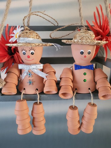 Flower plant pot boy girl - 2x, &
