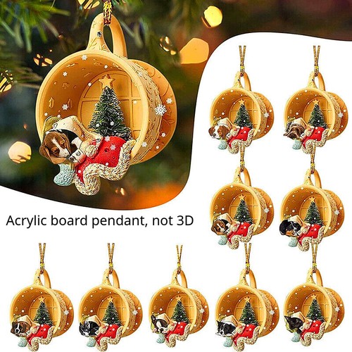 Christmas dog pendant - christmas,
