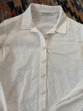 Caroline Charles White Broderie Shirt Vgc 12