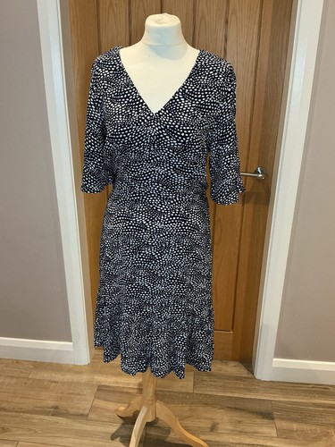 Navy white spot print wrap - f&f,