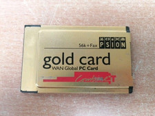 Vintage Genuine Psion Gold 56k Fax WAN Global PC Card - VGC (WGPOMC-001UKP)