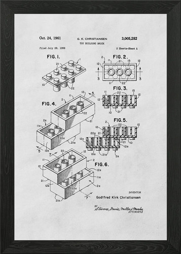 Lego blueprint framed wall art - framed,