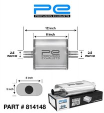 2.5" 63mm 5" x 8" Oval x 6"