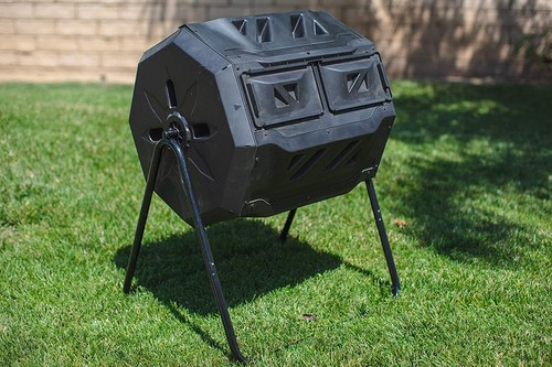 Dual chamber compost tumbler - dual,